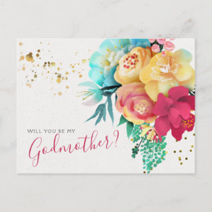 Godmor Frieri Card Blommigt Guld Splatter Vykort