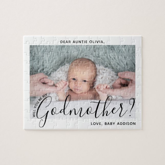 Godmor Frieri Simple Modern Script Baby Photo Pussel (Horisontell)