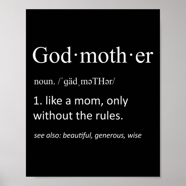 Godmor Funny Definition Grandma Mors dag Poster (Framsidan)
