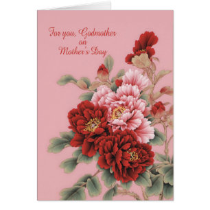 Godmor Mors dag Peonies Hälsningskort