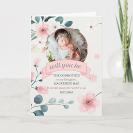 Godmor Request Peach Blommars with Photo Kort