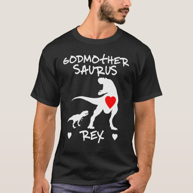 Godmor Saurus Rex Dinosaur Mor Day T Shirt (Framsida)
