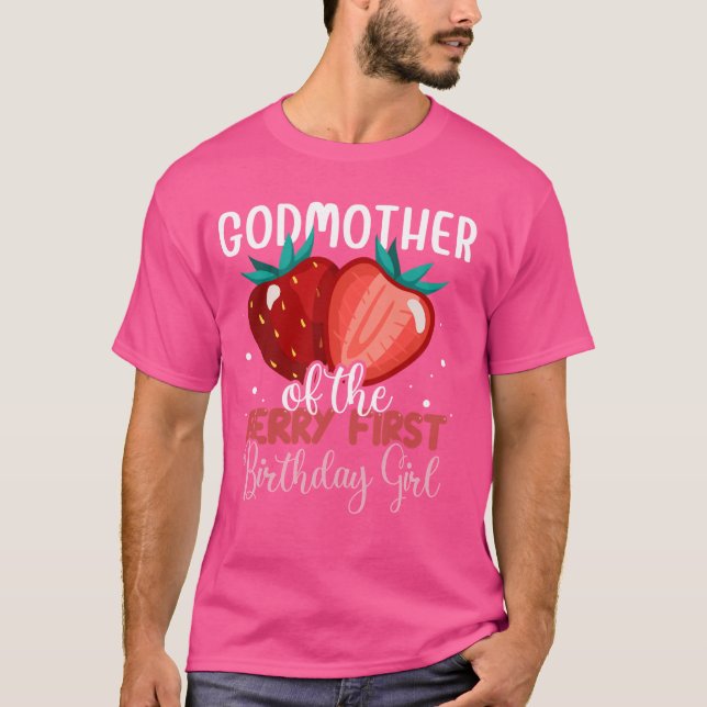 Godmor till Berry First Birthday Girl Family T Shirt (Framsida)
