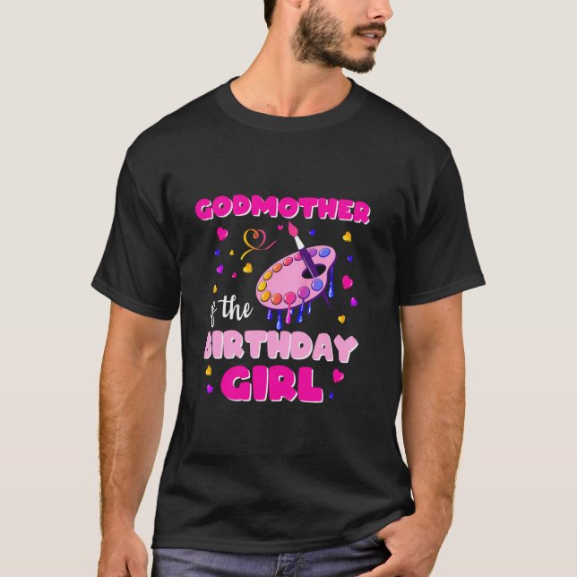 Godmor till Birthday Girl Art Painting Family T Shirt (Framsida)