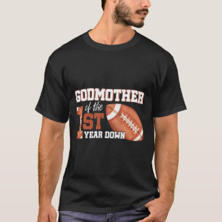 Godmor till den 1-åriga födelsedagsfotbollen 1:a t shirt