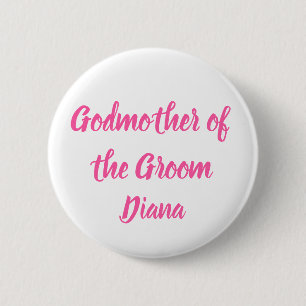 Godmor till Groom Rosa Custom Name Bröllop Knapp