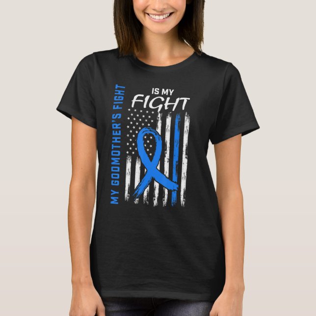 Godmor Typ 2 Diabetes Awareness American Flagga T Shirt (Framsida)
