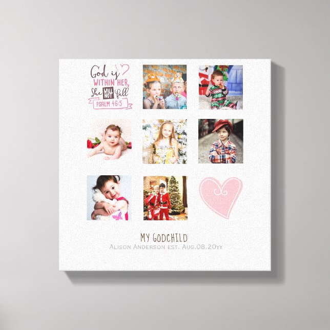 GODMOTHER PHOTO COLLAGE Gift with verse kan redige Canvastryck (Framsida)