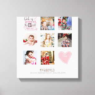 GODMOTHER PHOTO COLLAGE Gift with verse kan redige Canvastryck