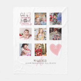 GODMOTHER PHOTO COLLAGE Gift with verse kan redige Fleecefilt