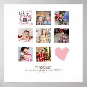 GODMOTHER PHOTO COLLAGE Gift with verse kan redige Poster