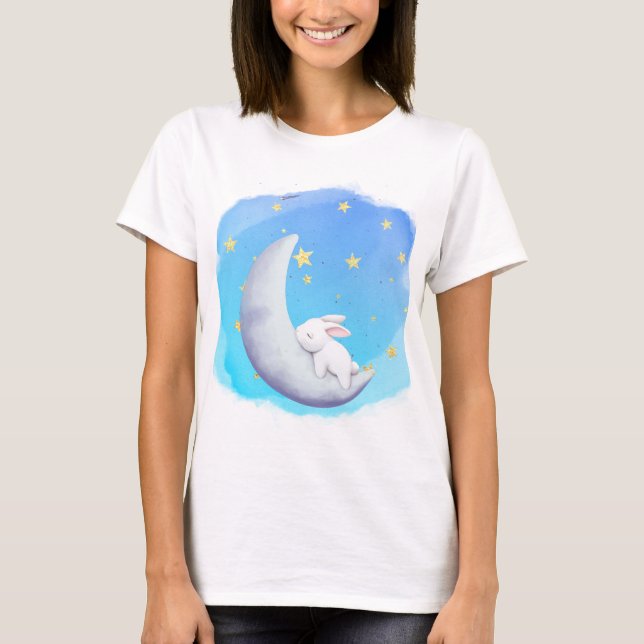 Godnatt Kanin Måne T Shirt (Framsida)