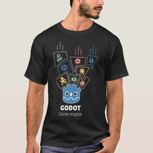 Godot Engine Design 3 T Shirt (Framsida)