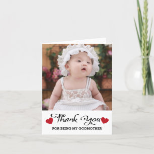 Godparent Modern Tack Photo Card Kort
