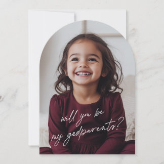 Godparents Handwritten Proposal Photo Arch Girl Inbjudningar