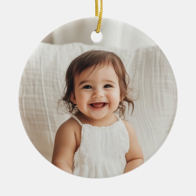 Godparents Handwritten Proposal Photo Girl Julgransprydnad Keramik (Framsidan)