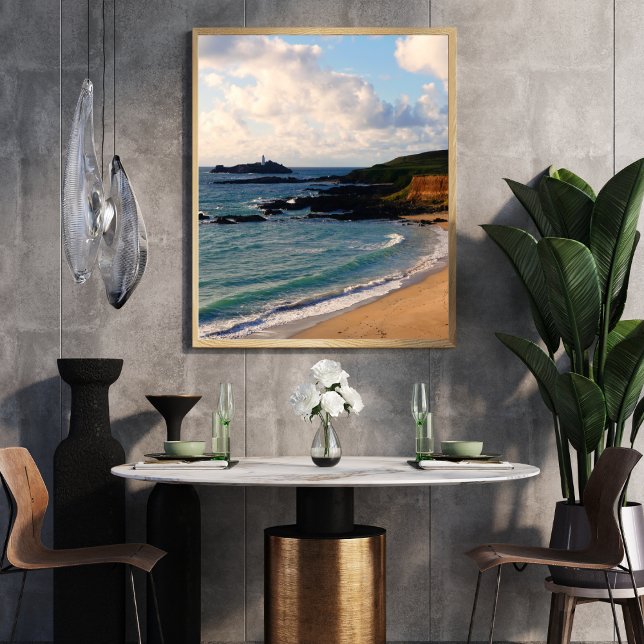 Godrevy Lighthouse Cornwall Coast  Fototryck (Skapare uppladdad)