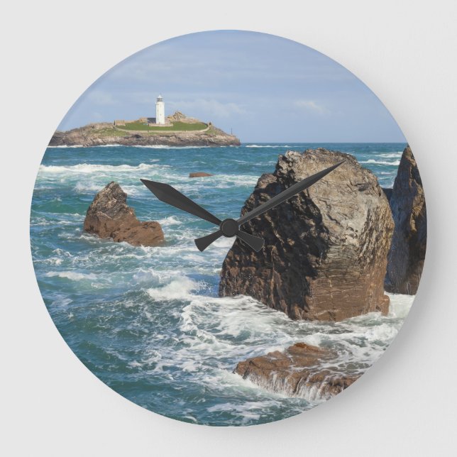 Godrevy Lighthouse Large Clock Stor Klocka (Framsida)