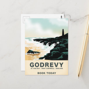 Godrevy St Ives Bay, västra Cornwall Resemapp Vykort