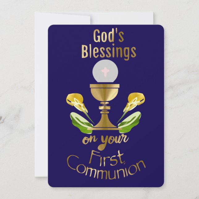God's Blessing on your First Holy Communion. Julkort (Framsida)