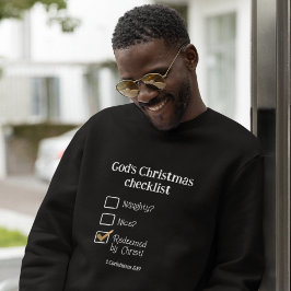 GOD'S CHRISTMAS CHECKLIST Christian Manar Lång Ärmad Tröja