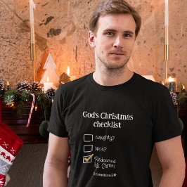 GOD'S CHRISTMAS CHECKLIST Christian Manar T Shirt