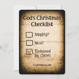 GOD'S CHRISTMAS CHECKLIST Christian Personlig Julkort
