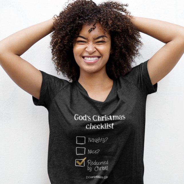 GOD'S CHRISTMAS CHECKLIST Christian Women's T Shirt (Skapare uppladdad)