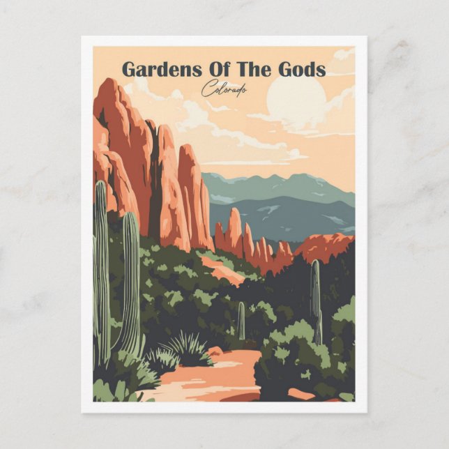 Gods Colorado Travel-illustration Vykort (Framsida)