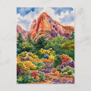 Gods Colorado Watercolor Painting Vykort