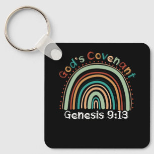 Gods Covenant Boho Rainbow Genesis 9 13 Christian Nyckelring