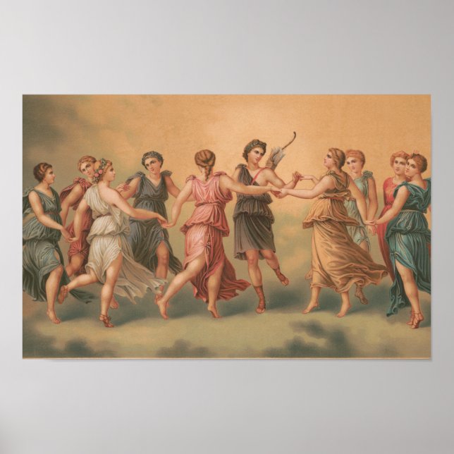 Gods Dancing in Clouds med Goddesses Poster (Framsidan)