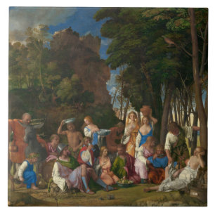 Gods-festivalen (av Giovanni Bellini) Kakelplatta