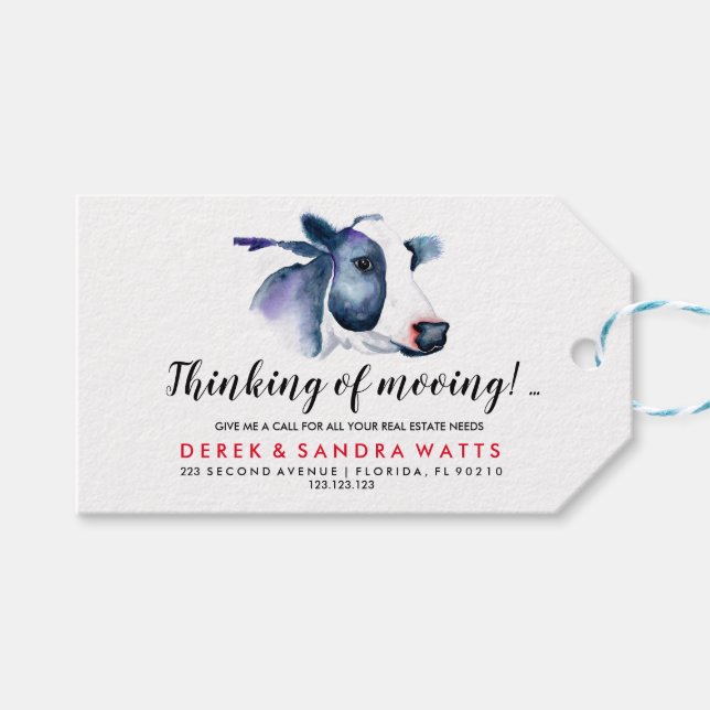 gods flytta-affär med meddelanden om kor presentetikett (Framsidan (Horisontell))