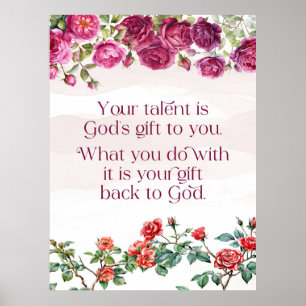 Gods Gift är ditt tal Röda Lila Ro-förhållande 3:4 Poster