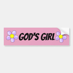 GOD'S GIRL CHRISTIAN BUMPER STICKER BILDEKAL