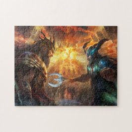 Gods Heimdall and Loki fighting at Ragnarök Pussel