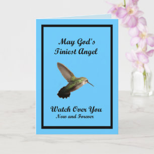 Gods Hummingbird Angel - Blank Inside Card Kort