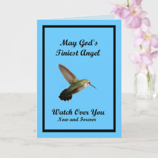 Gods Hummingbird Angel - Blank Inside Card Kort