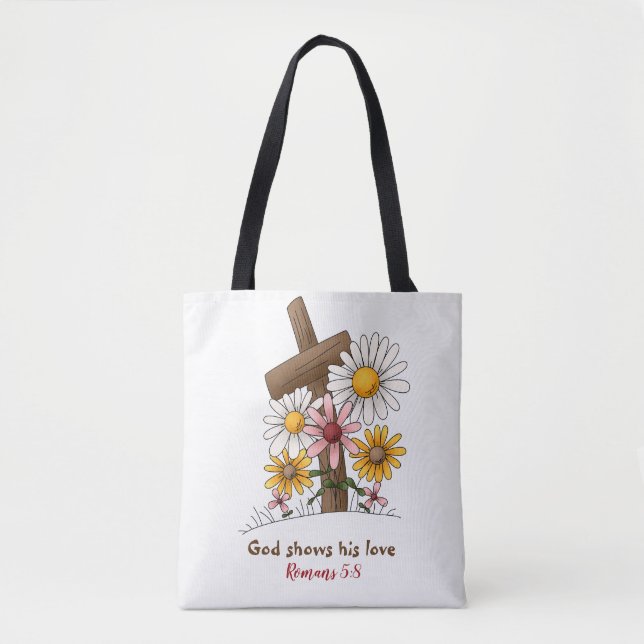 #God's Kärlek All-over-Print Tote Bag, Medium Tygkasse (Framsida)