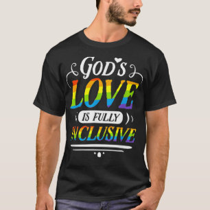 GODS Kärlek är fullt inkluderande Gay pride Rainbo T Shirt