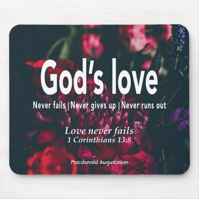 GOD'S KÄRLEK MISSLYCKAS ALDRIG 1 Cor 13:8 Personli Musmatta (Framsidan)