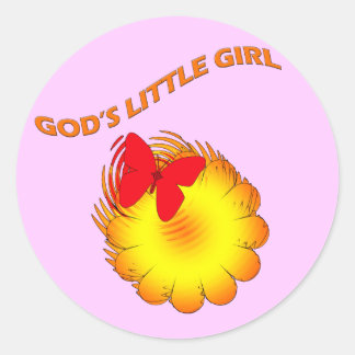 Gods Little Girl Runt Klistermärke