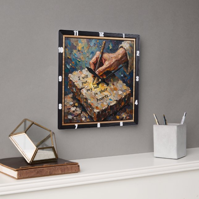 God's Pen: Heartfelt Promise Fyrkantig Klocka (Kontor)