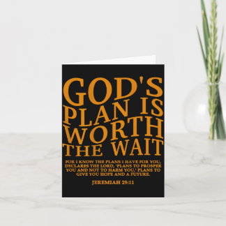 God's Plan Worth Wait Christian Scripture Design Kort