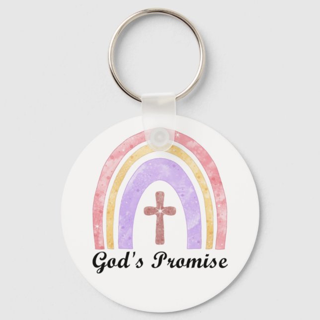Gods Promise Rainbow och Kor | Nyckelring (Framsida)