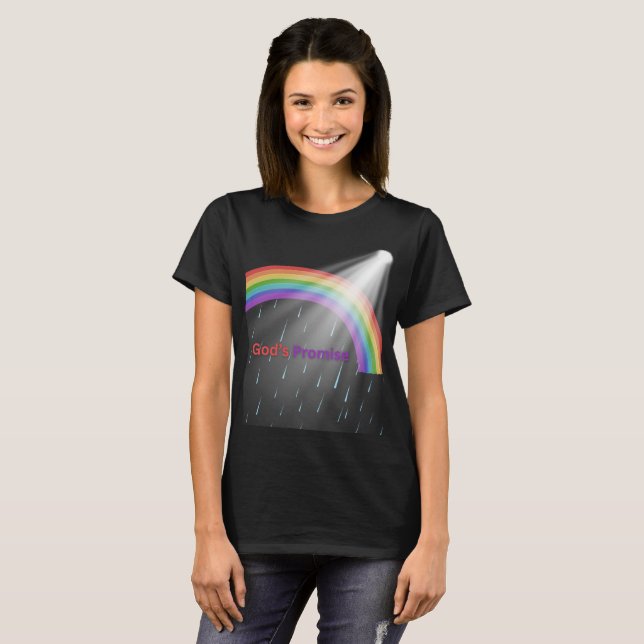 God's Promise Rainbow T-Shirt (Hel framsida)