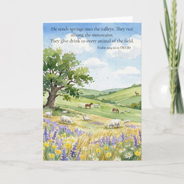 God's Provision: Psalm 104:10-11  Kort (Framsida)