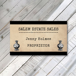Gods Sale Business Antique Vas Visitkort