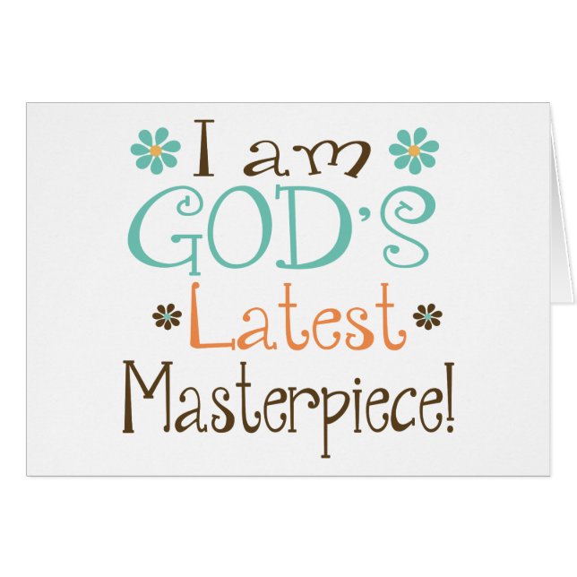 Gods senaste mästerverk hälsningskort (Framsidan Horizontal)